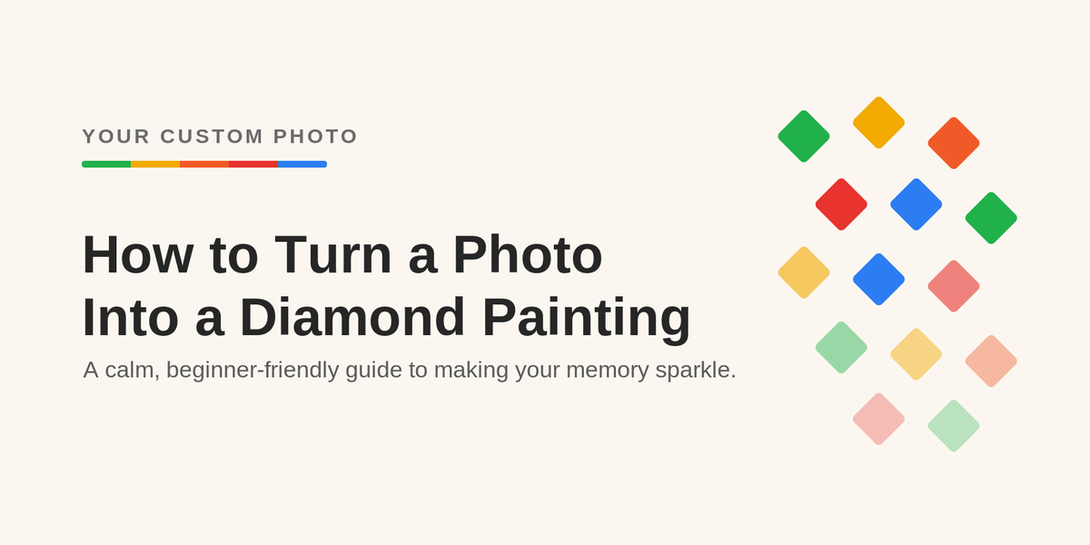 How to turn a photo into a diamond painting - Your Custom Photo guide banner