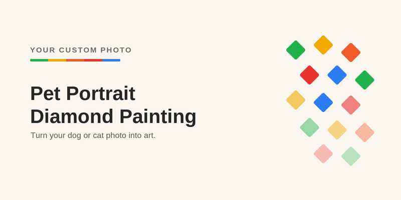 Pet portrait diamond painting from your photo - Your Custom Photo
