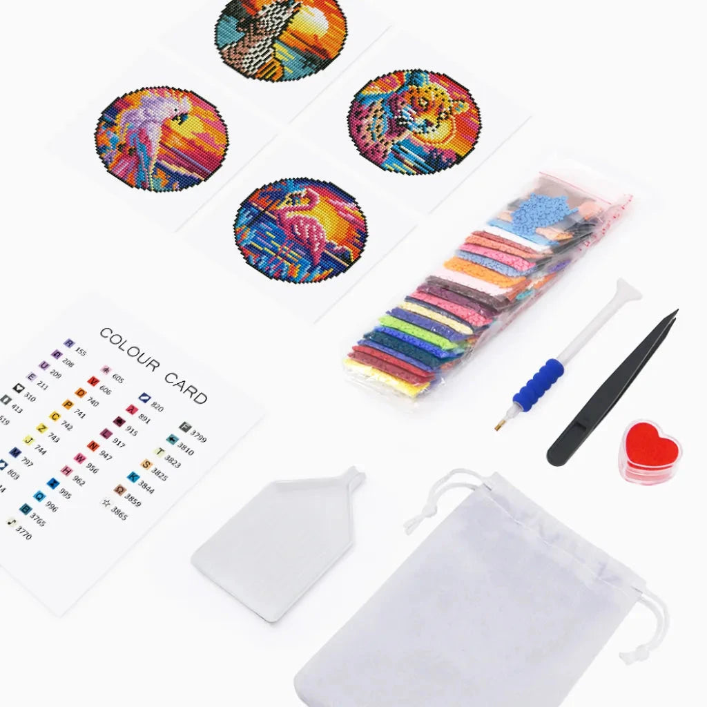Animal Mix Mini Diamond Painting set (4 pieces)