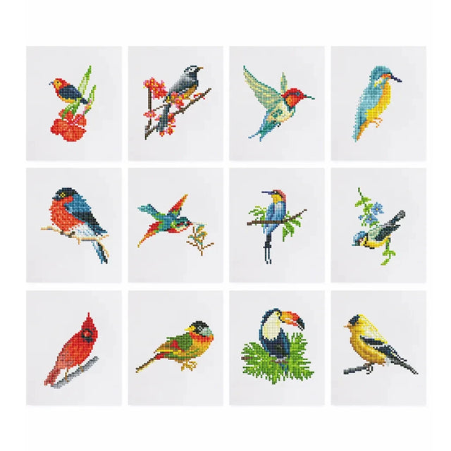 Birds Mini Diamond Painting Set (12 pieces)
