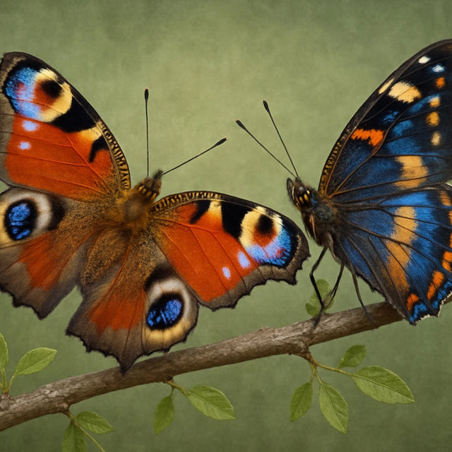 Two colorful butterflies