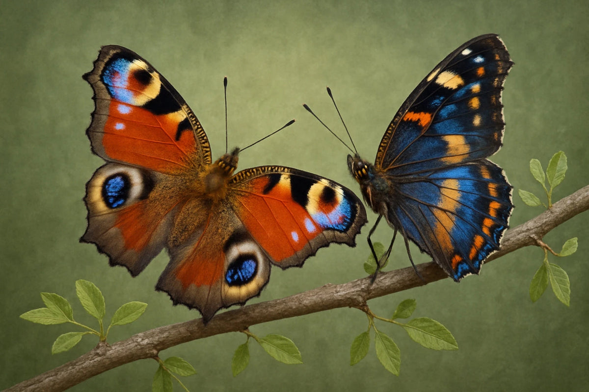 Two colorful butterflies