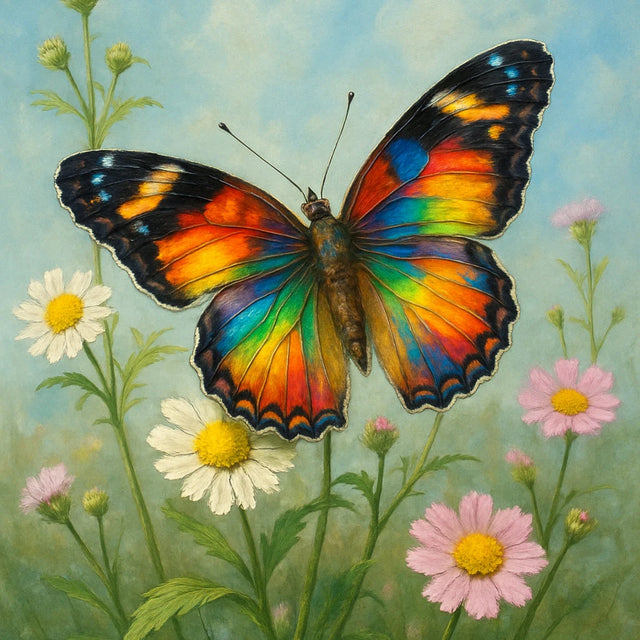 Butterfly in a Field of Flowers