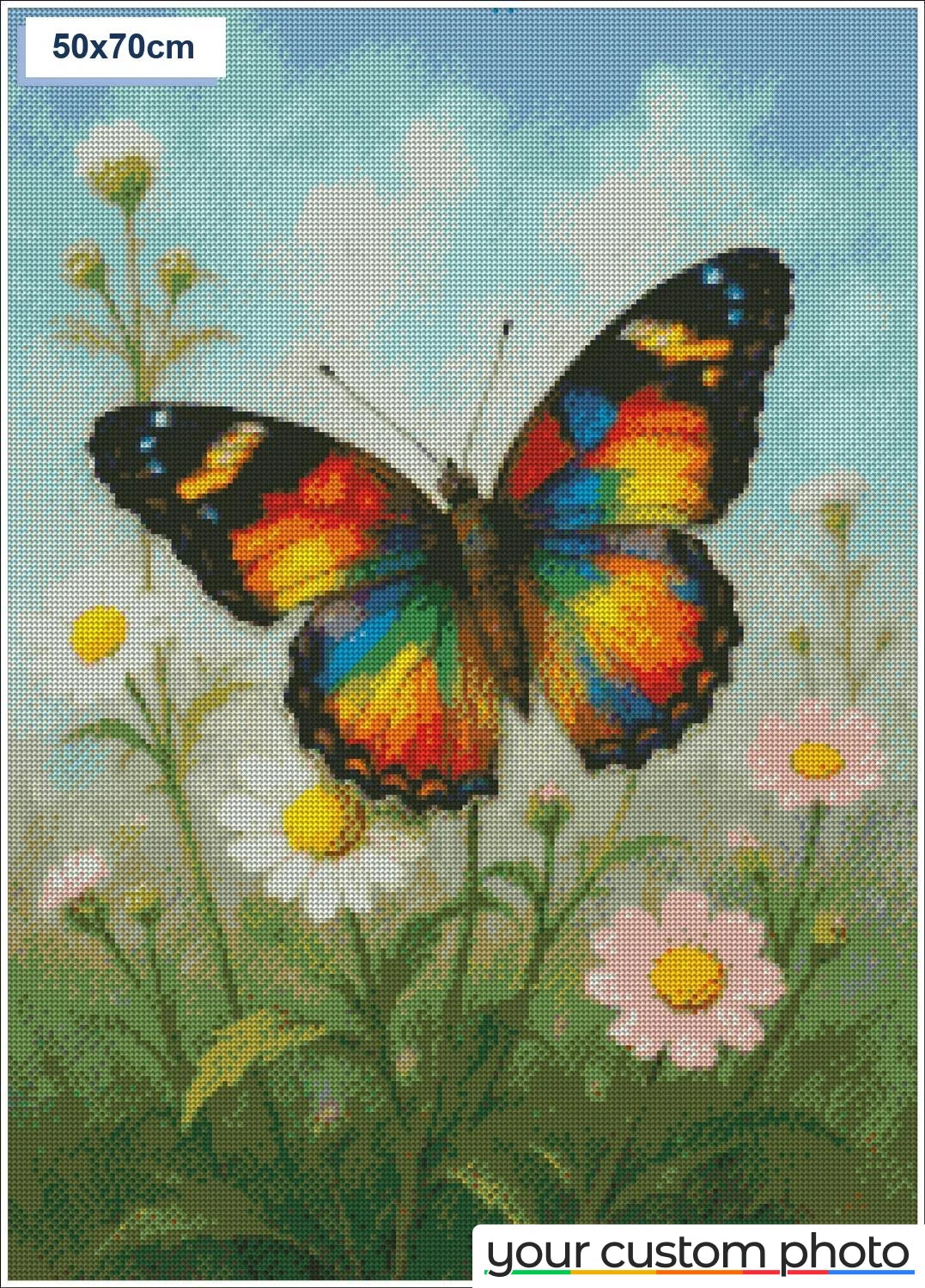 Butterfly in a Field of Flowers