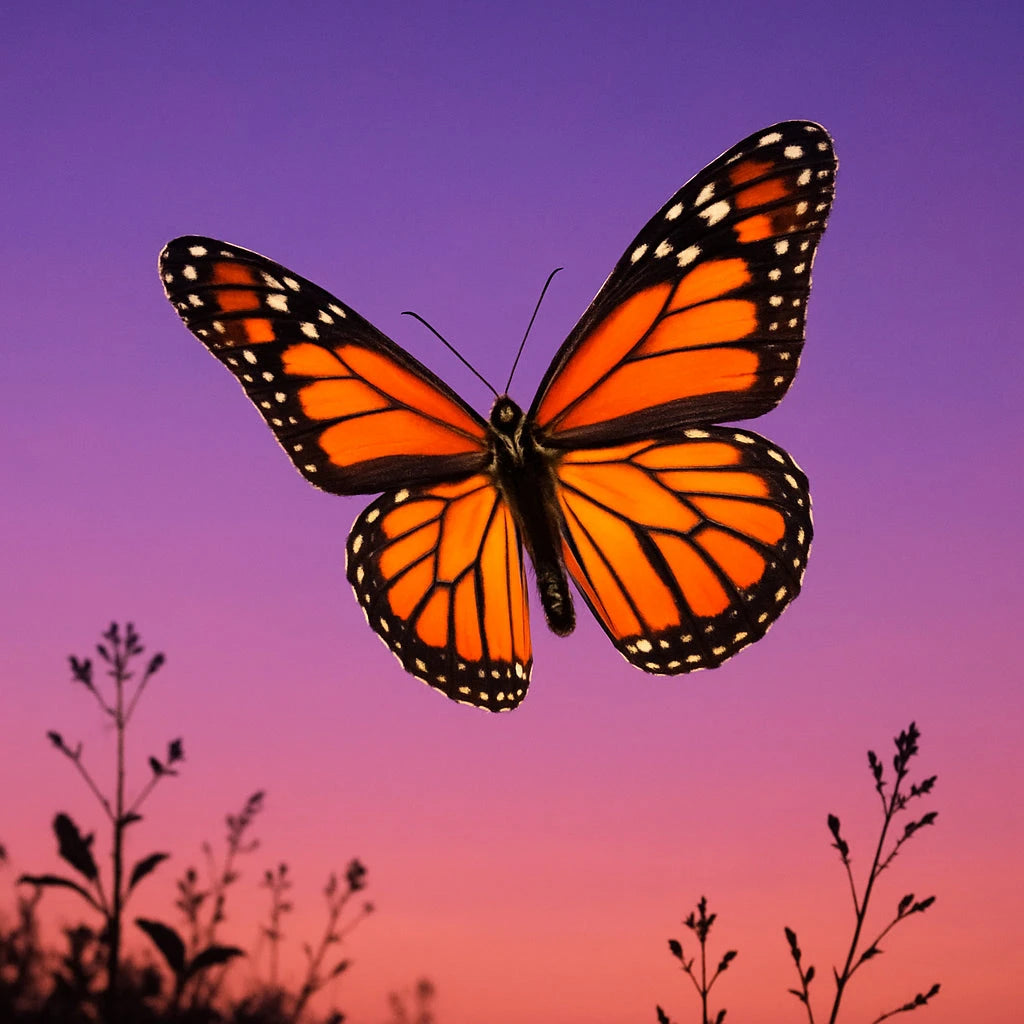 Butterfly sunset