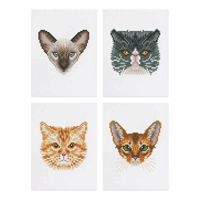 Cats Mini Diamond Painting Set (4 pieces)