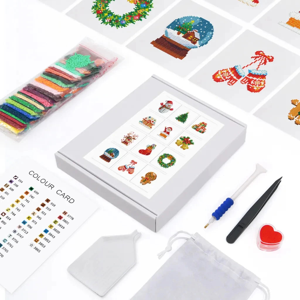 Christmas Mini Diamond Painting Version 1 - 12 Pieces
