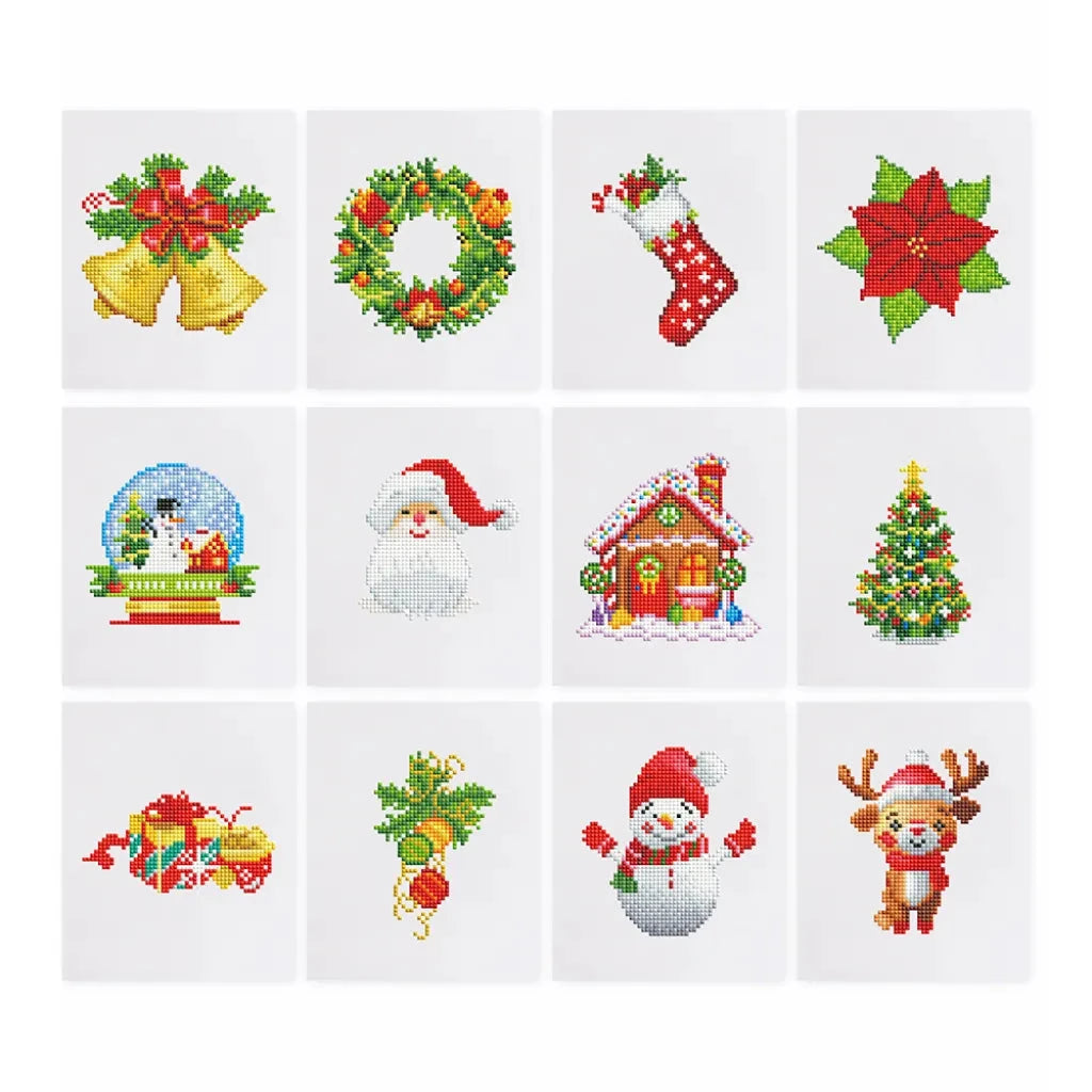 Christmas Mini Diamond Painting Version 2 - 12 Pieces