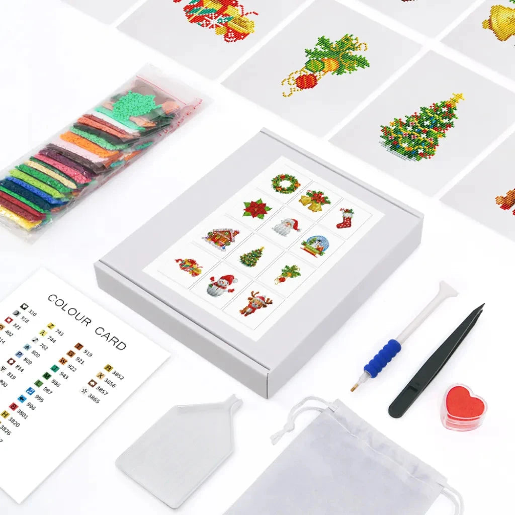Christmas Mini Diamond Painting Version 2 - 12 Pieces