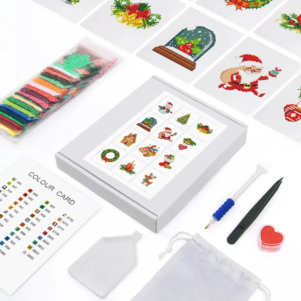 Christmas Mini Diamond Painting Version 3 - 12 Pieces