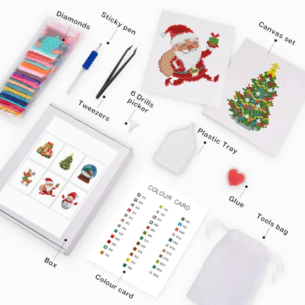 Christmas Mini Diamond Painting Set (6 pieces)