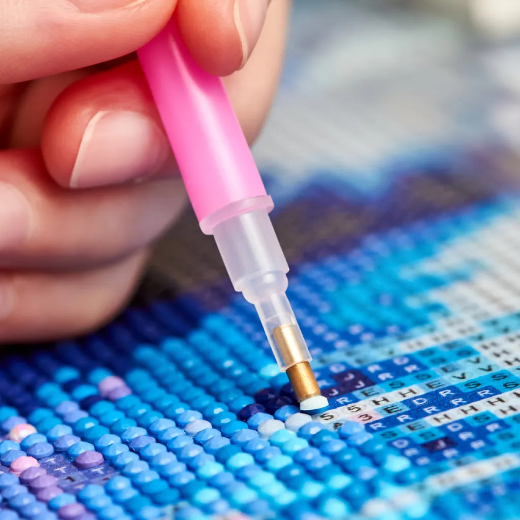 Personalized diamond painting kit made from a custom photo