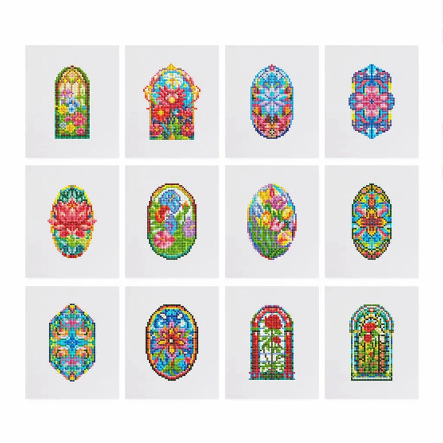 Flower Window Mini Diamond Painting set (12 pieces)