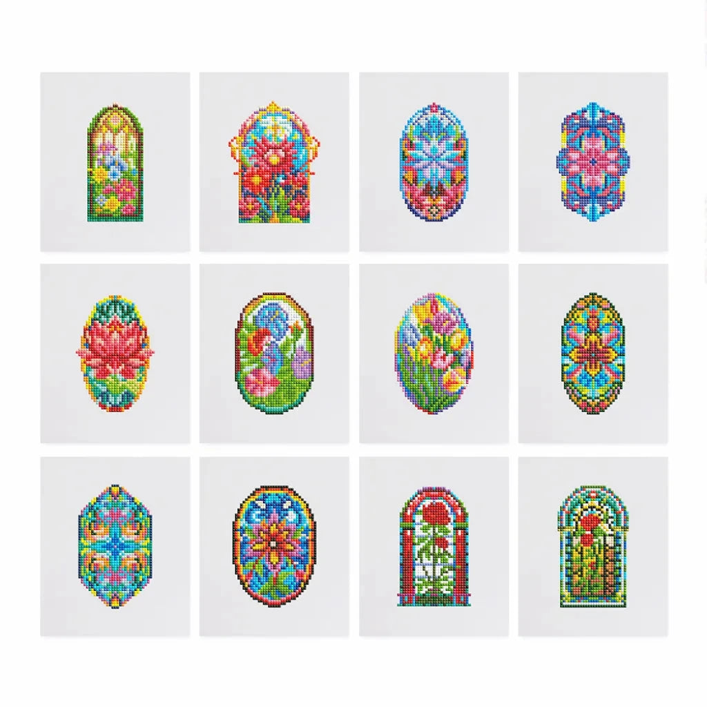 Flower Window Mini Diamond Painting set (12 pieces)