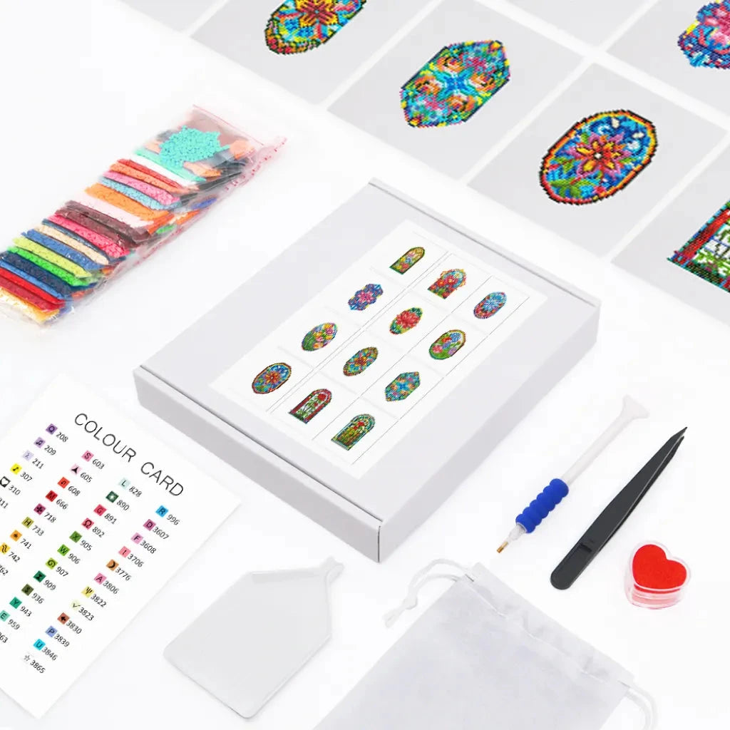 Flower Window Mini Diamond Painting set (12 pieces)