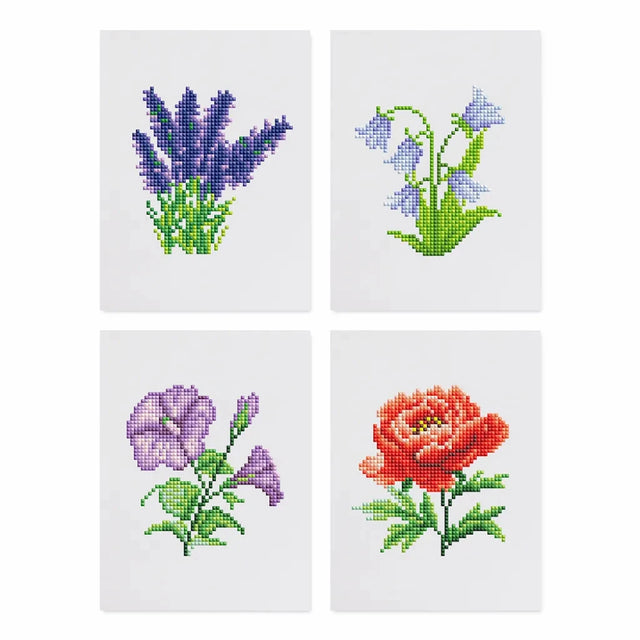 Flowers Mini Diamond Painting set (4 pieces)