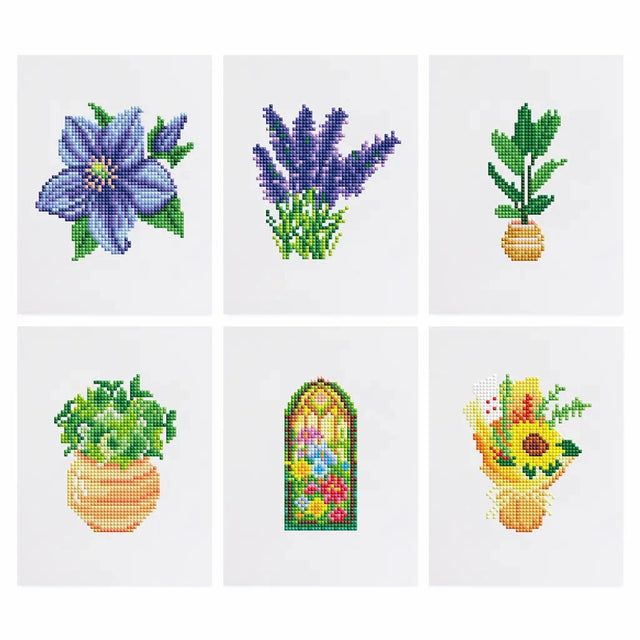 Mixed Flowers and Plants Mini Diamond Painting Set (6 pieces)