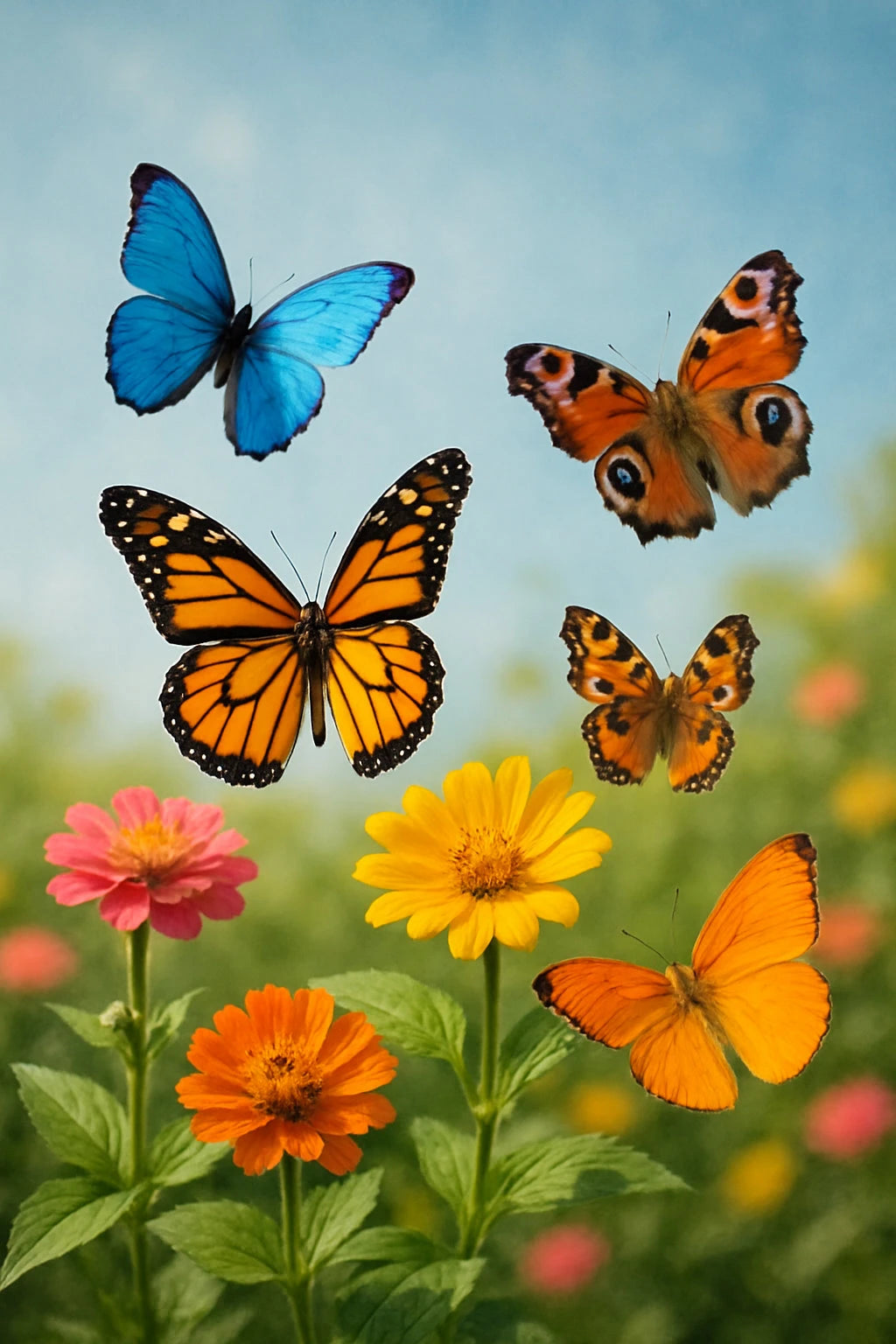 Butterflies in garden