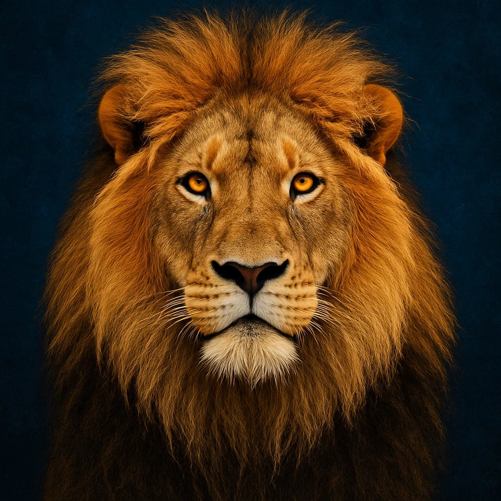 Lion Head with Golden Mane