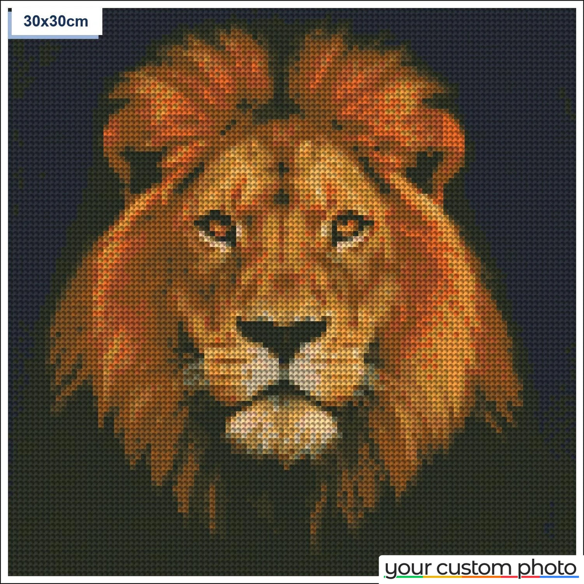 Lion Head with Golden Mane