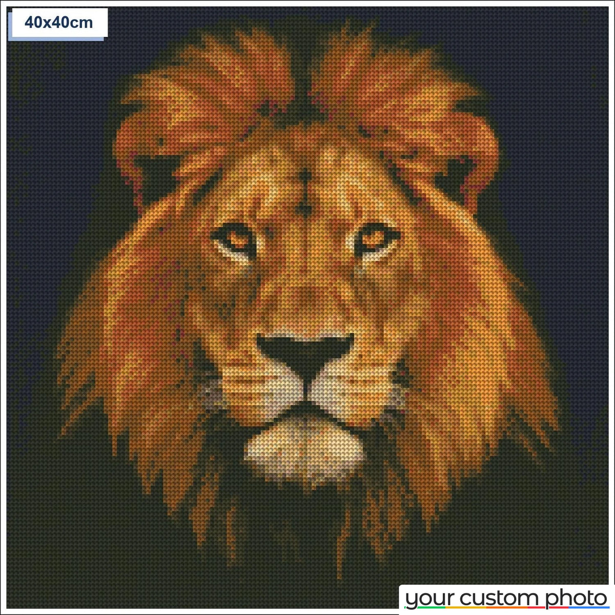 Lion Head with Golden Mane