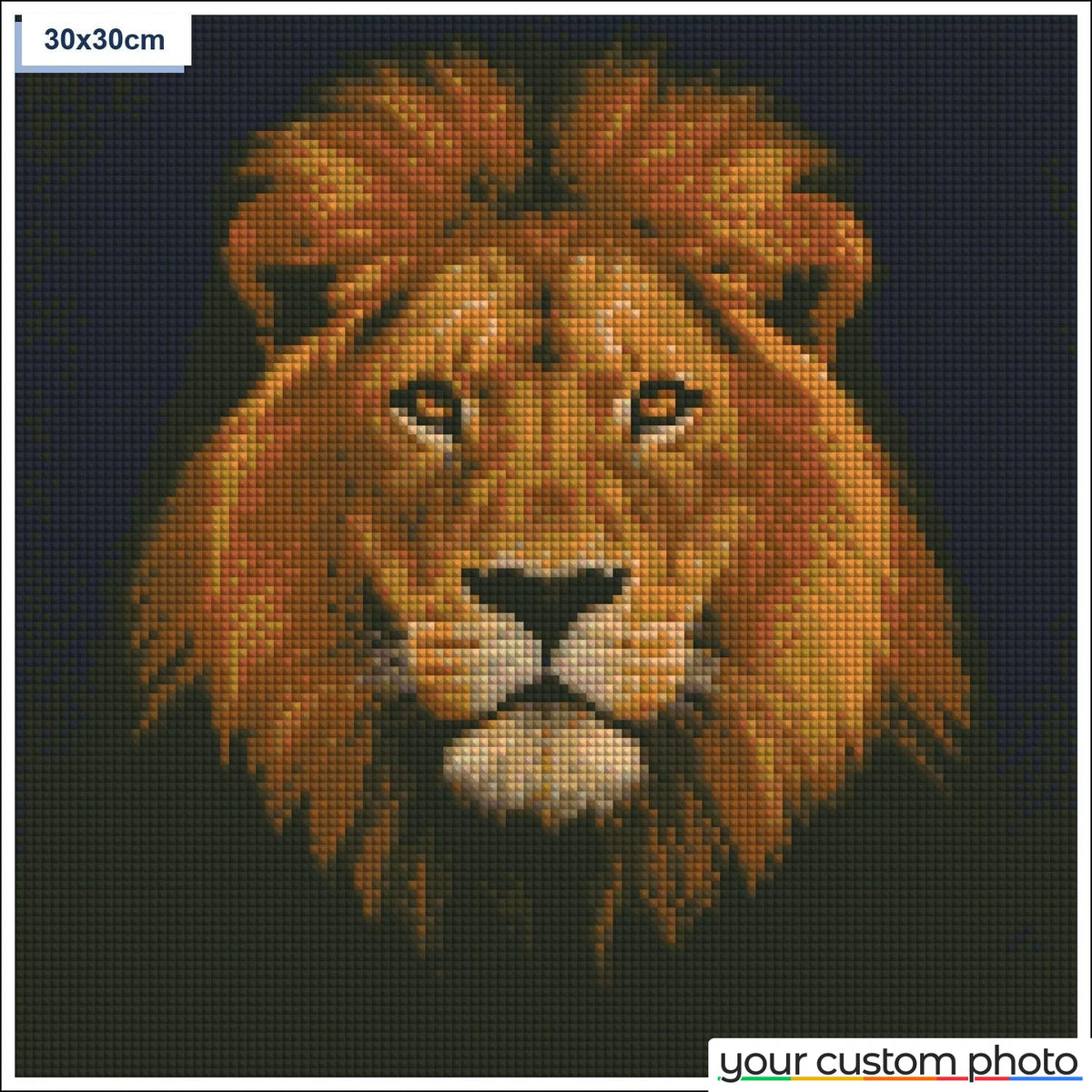 Lion Head with Golden Mane