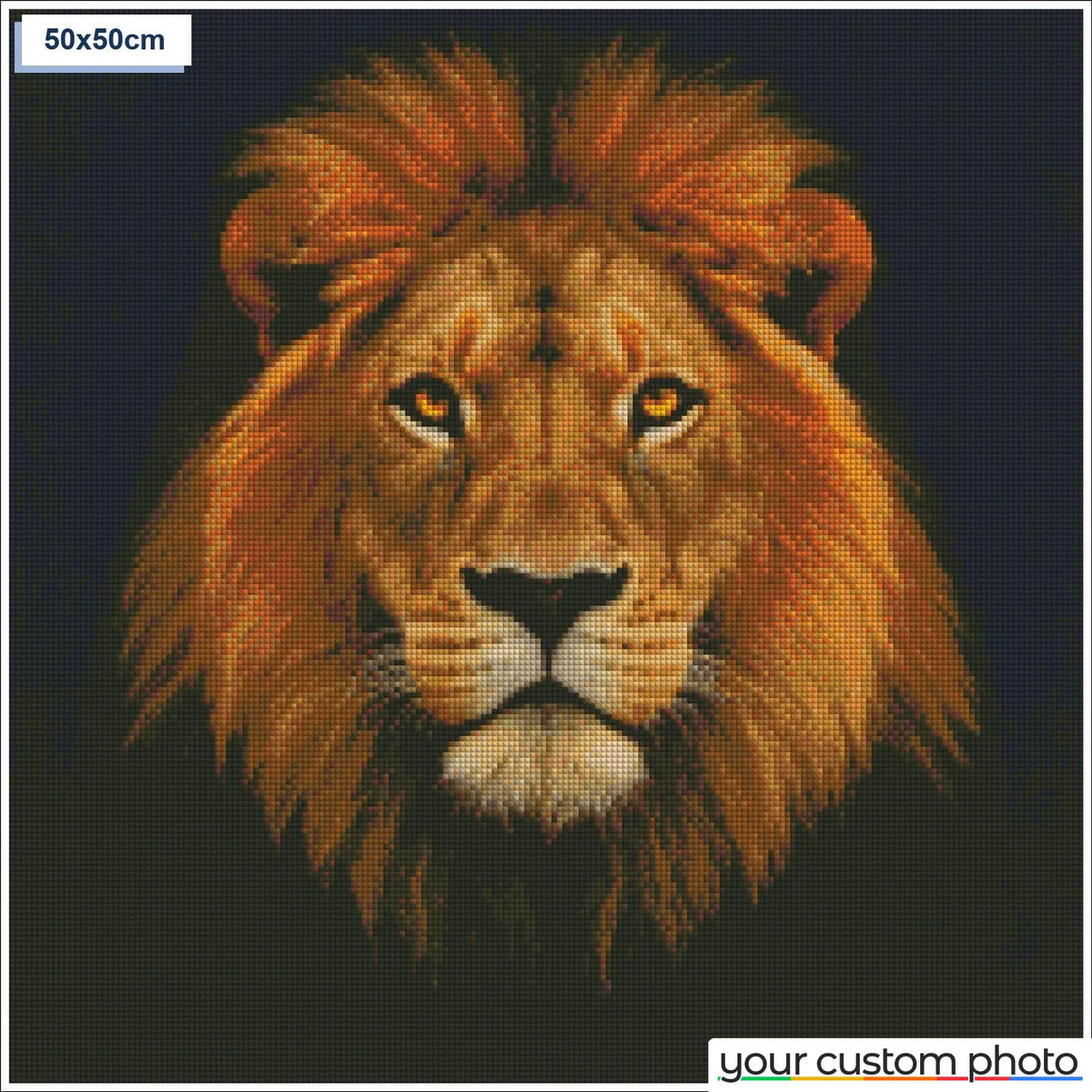 Lion Head with Golden Mane