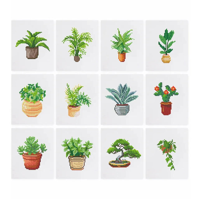 Houseplants Mini Diamond Painting Set (12 pieces)