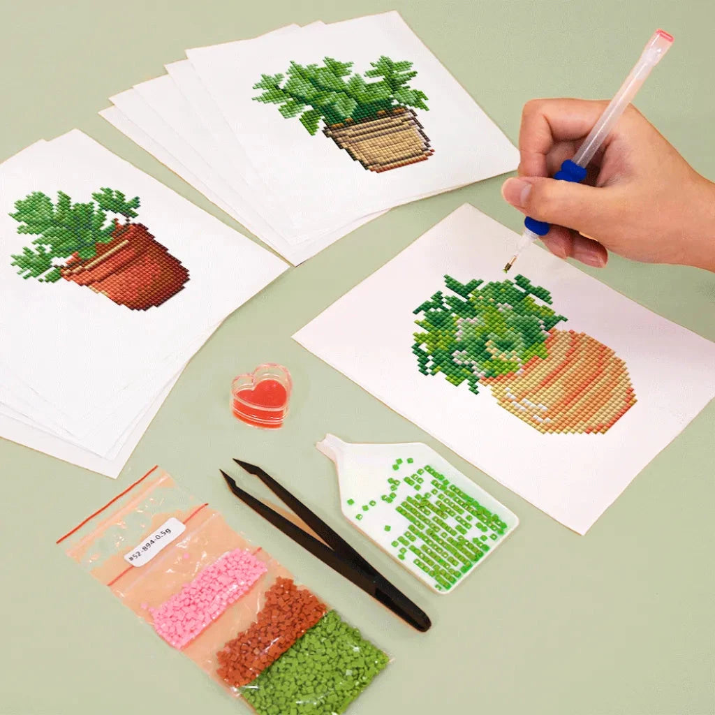 Houseplants Mini Diamond Painting Set (12 pieces)