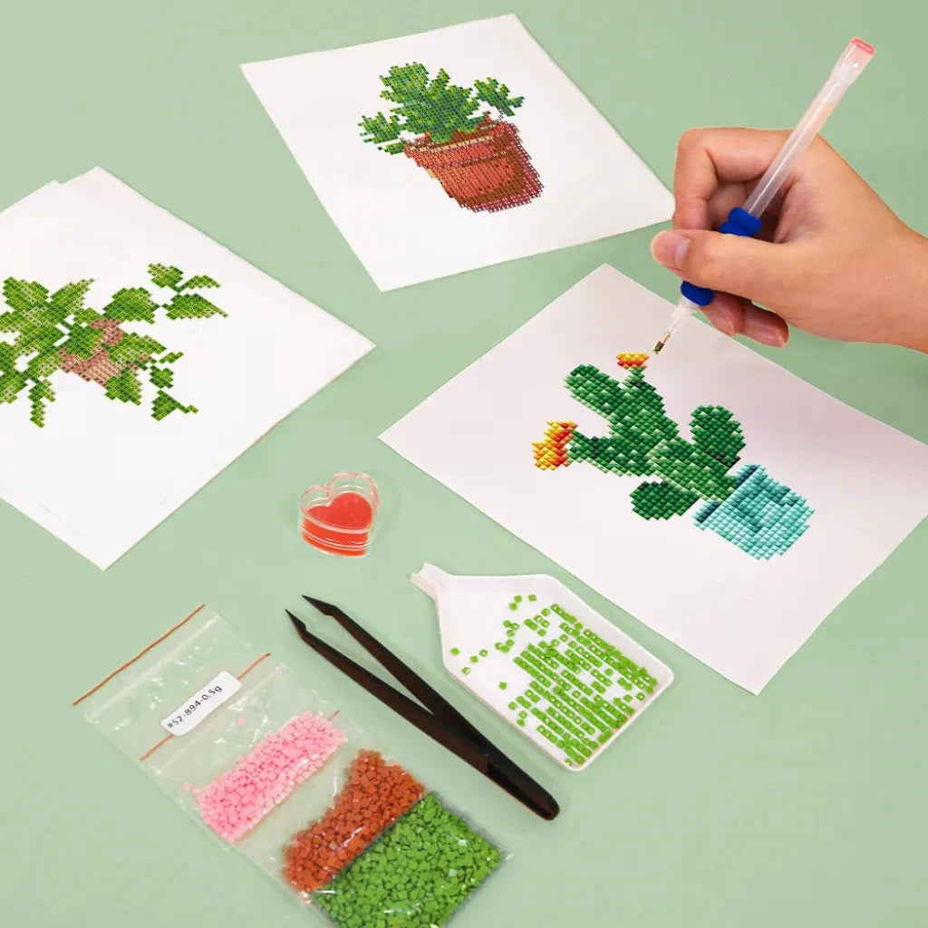 Houseplants Mini Diamond Painting Set (4 pieces)