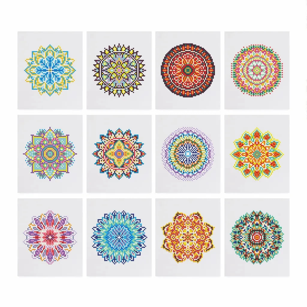 Mandala Mini Diamond Painting Set (12 pieces)