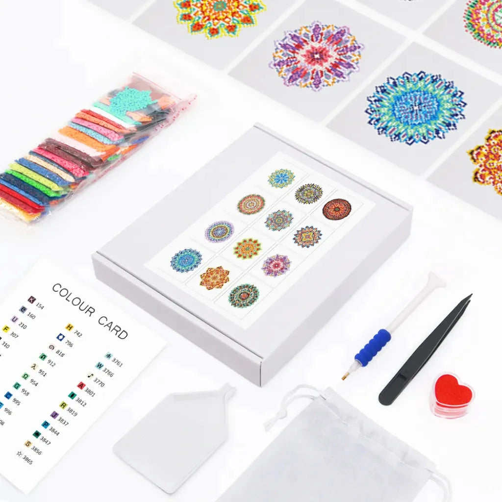 Mandala Mini Diamond Painting Set (12 pieces)