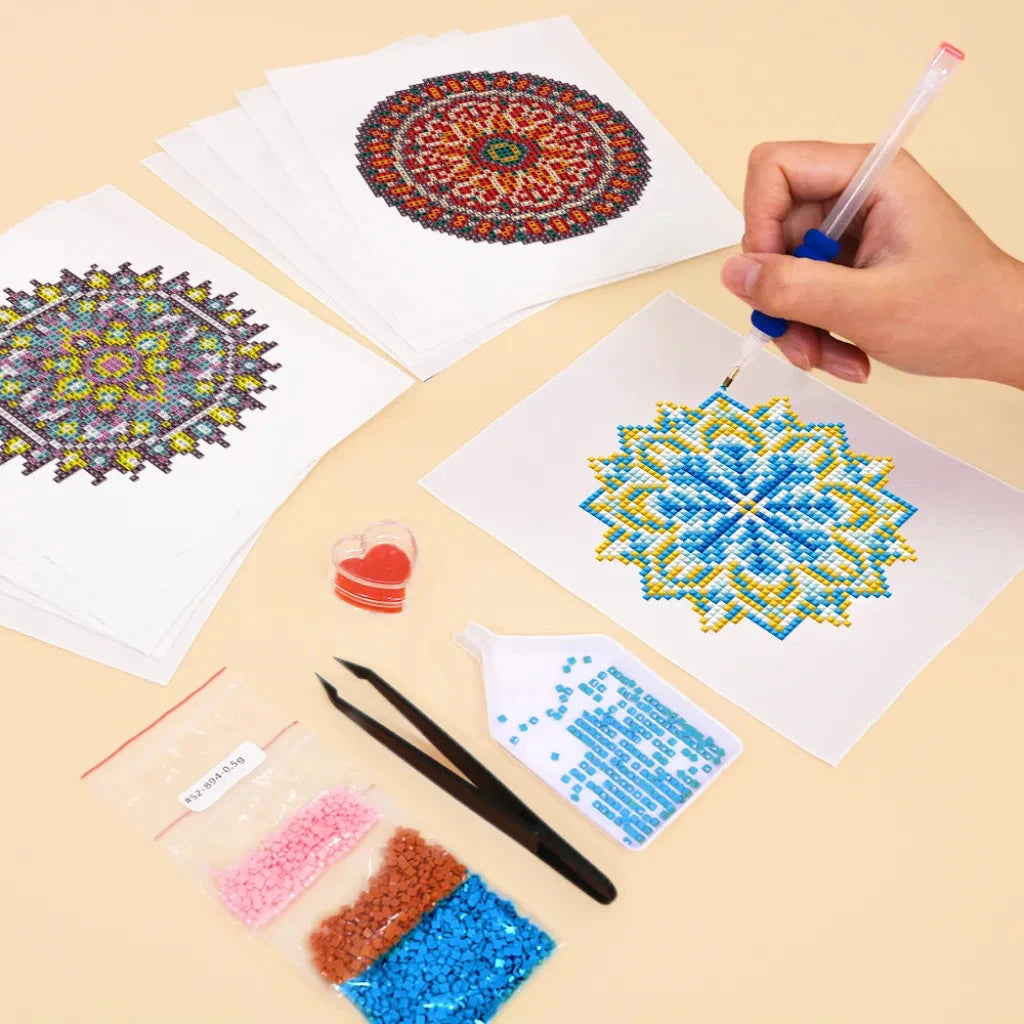 Mandala Mini Diamond Painting Set (12 pieces)