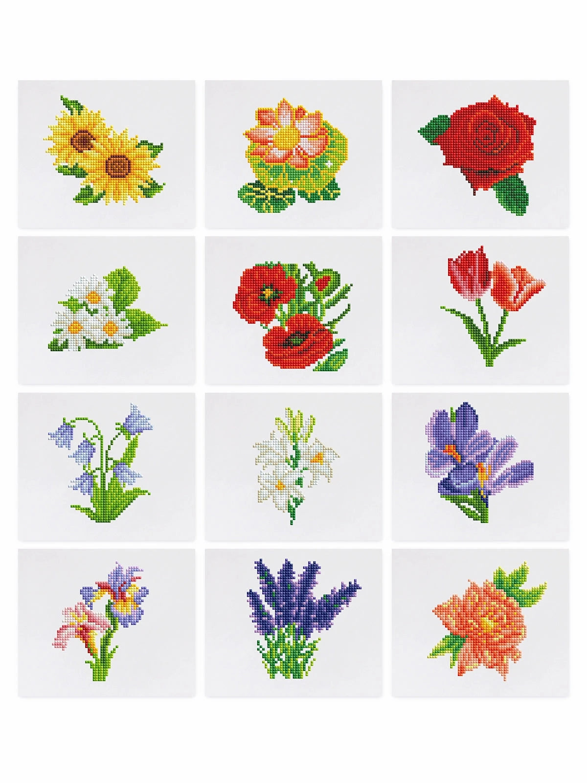 Flowers Mini Diamond Painting - Naturally Beautiful (12 Pieces)