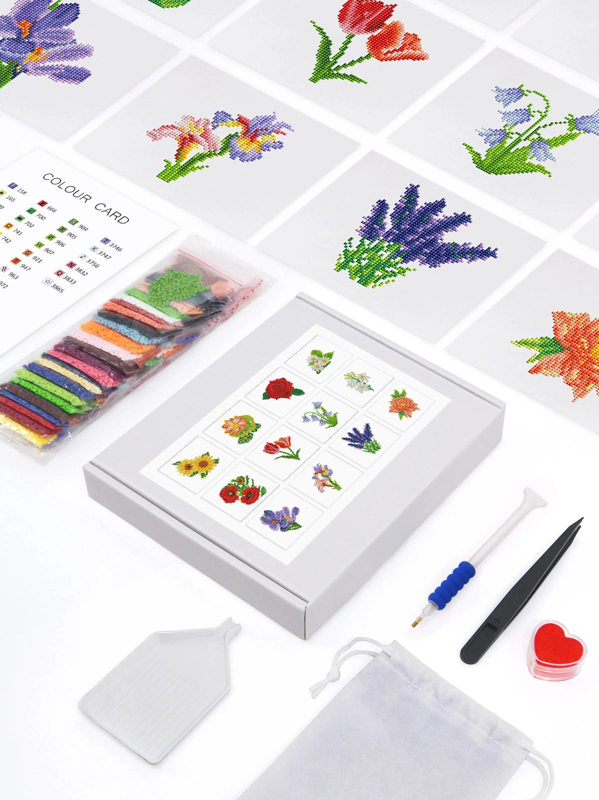 Flowers Mini Diamond Painting - Naturally Beautiful (12 Pieces)